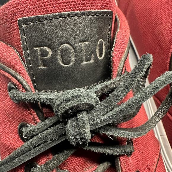 Polo Ralph Lauren Faxon Low Red Canvas Sneaker Sz 13D - Picture 7 of 16
